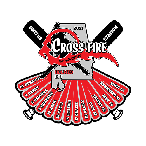 Cross fire softball trading pin